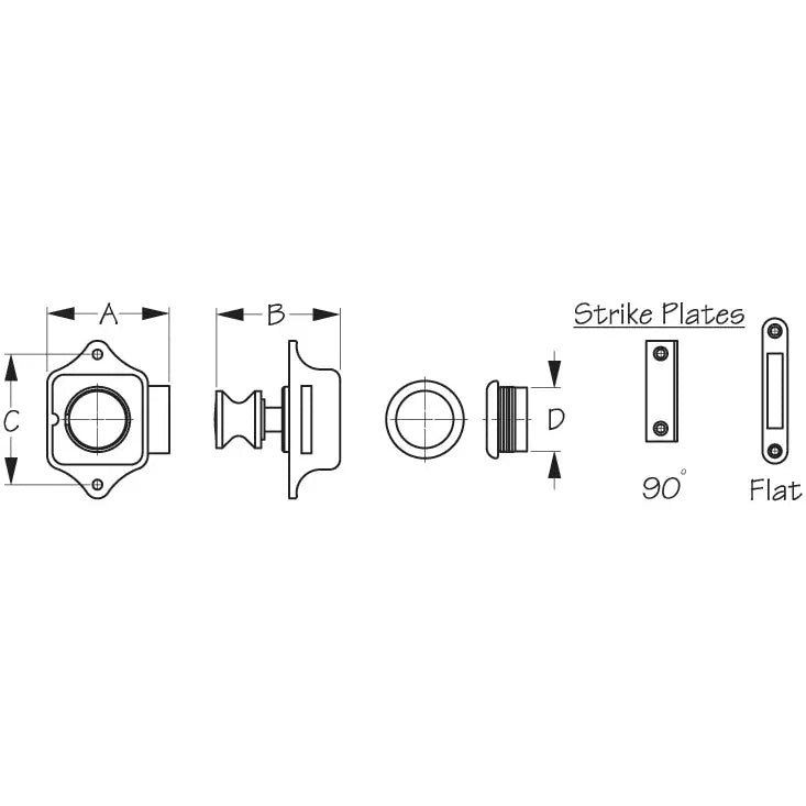 SEA DOG No Supplier Warranty Drawer Latch 225300-1 - Push Button Rim SS