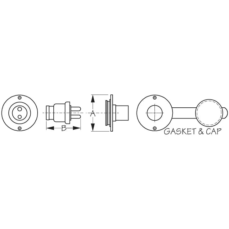 SEA DOG No Supplier Warranty Power Port Socket 426142-1 - Chrome Brass Polarized Cable