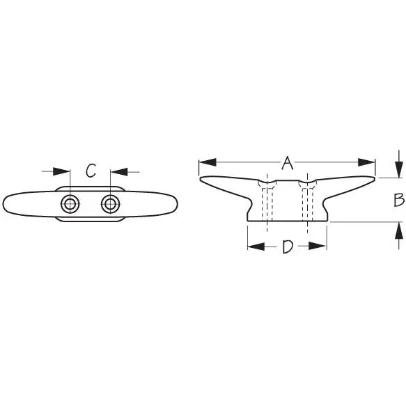 SEA DOG Corrosion Resistant Finish Rope Cleat 042103 - Brass Closed Base