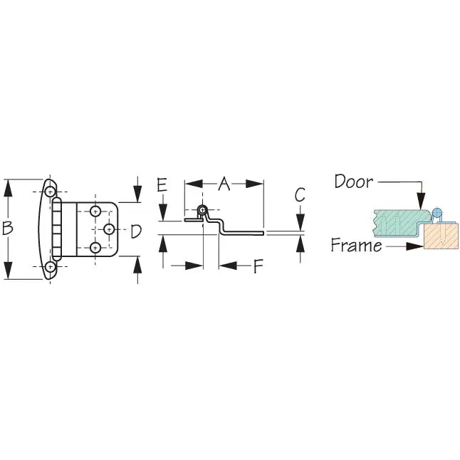 SEA DOG Made In USA Boat Door Hinge 201914-1 - SS Semi-Concealed 2-3