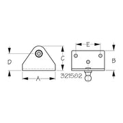 SEA DOG Made In USA Boat Hatch Lift Support Mounting Bracket 321582-1 - Stainless 90 Gas Mount