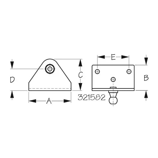 SEA DOG Made In USA Boat Hatch Lift Support Mounting Bracket 321582-1 - Stainless 90 Gas Mount