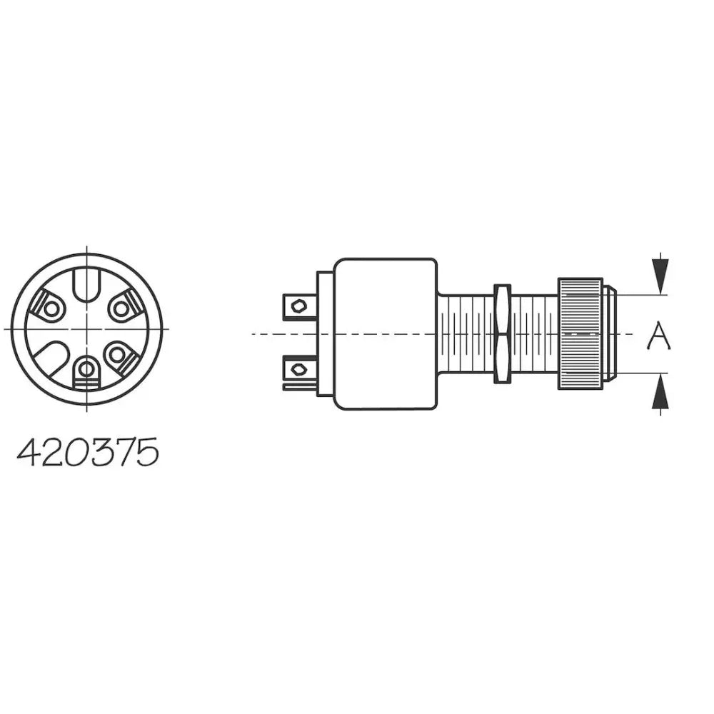 SEA DOG Made In USA Ignition Switch 420375-1 - Poly 4-Position Key Switch CAP