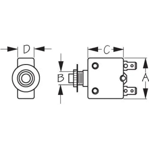 SEA DOG Panel Mounted Compact Design Circuit Breaker 420810-1 - Thermal 10 Amp