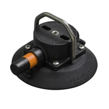 SeaSucker 4.5in. SeaSucker w/Flat-Top Stainless Steel D-Ring - Black - RV and Auto Parts