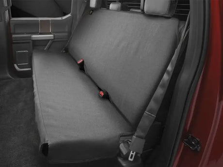 Seat Cover Bench Seat; Polycotton Twill; Charcoal; Single; Uses Headrests To Install; If Equipped Center Seatbelt