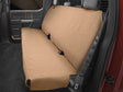 Seat Cover Bench Seat; Polycotton Twill; Tan; Single; Uses Headrests To Install; If Equipped Center Seatbelt