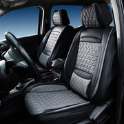 Seat CVR SOL Scratch Resistant Eco-Leather Seat Cover 09SBG - Black Gray Bundle Full Frnt Rear