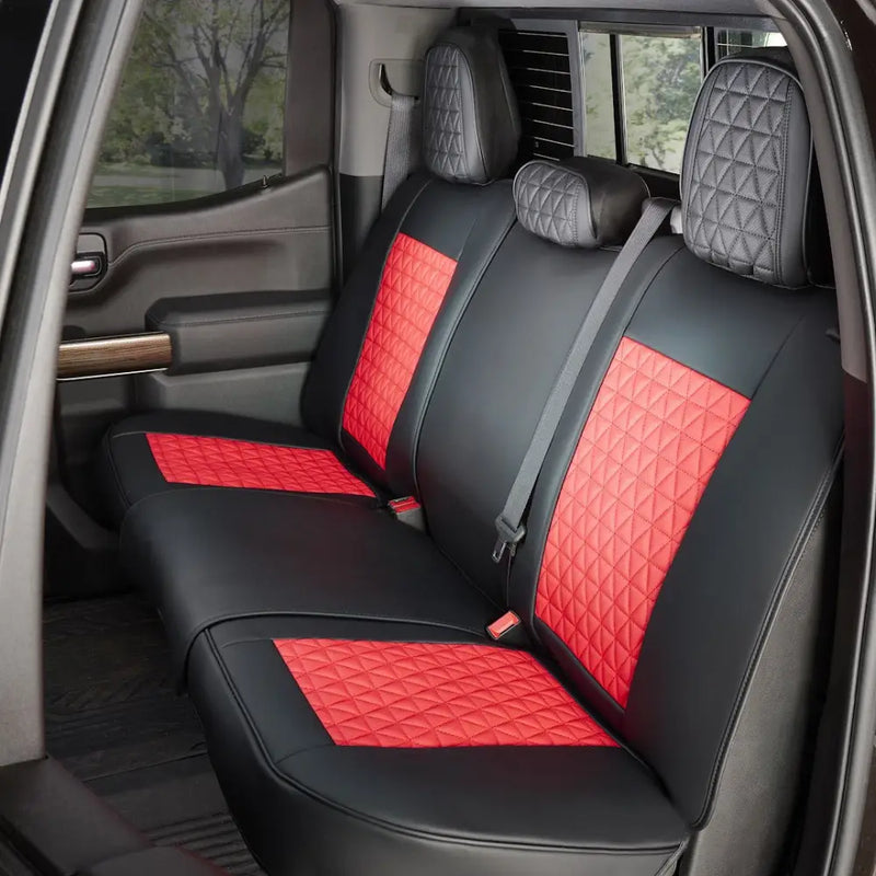 Seat CVR SOL Scratch Resistant Eco-Leather Seat Cover FFFBR - Black Red Bundle Frnts