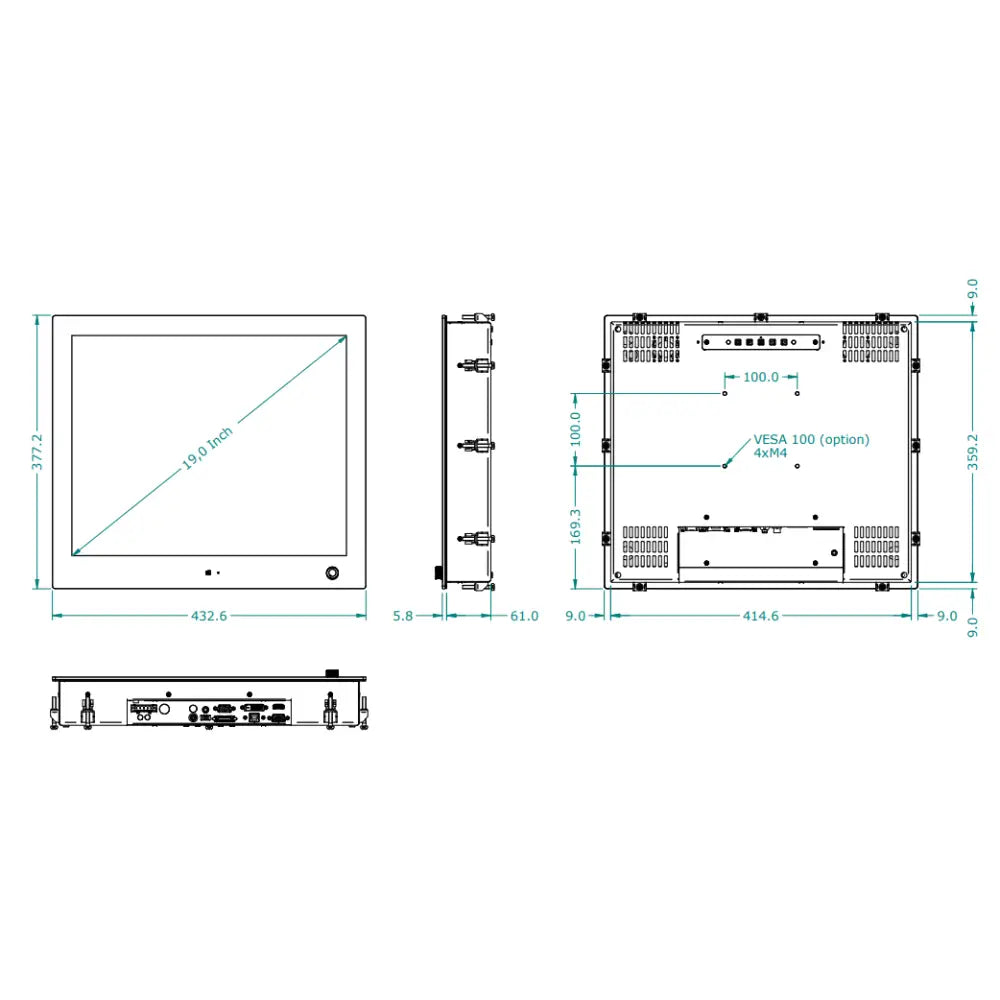 Seatronx Wide Dimming Range Monitor PHT-19 - 19 Interior Touch DC
