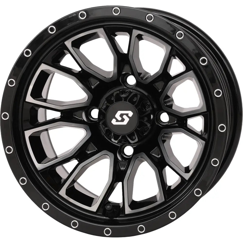 Fusion Wheel  12x7 2+5 4/110 Gloss Blk/Machined