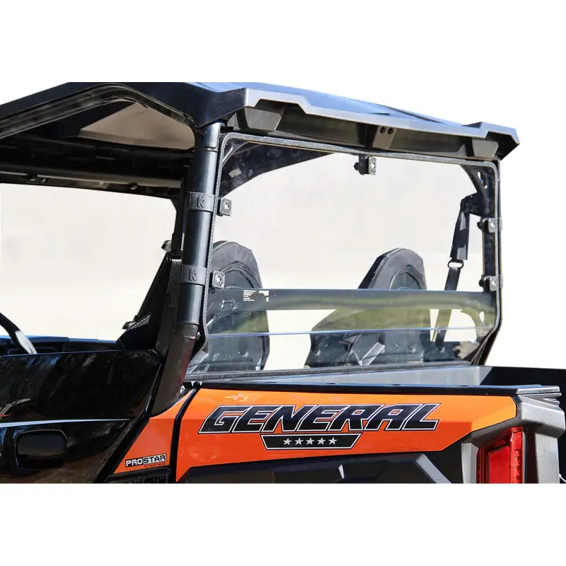 Orange and black Seizmik Hard Rear Dust Panel UC Poly with clear rear windshield