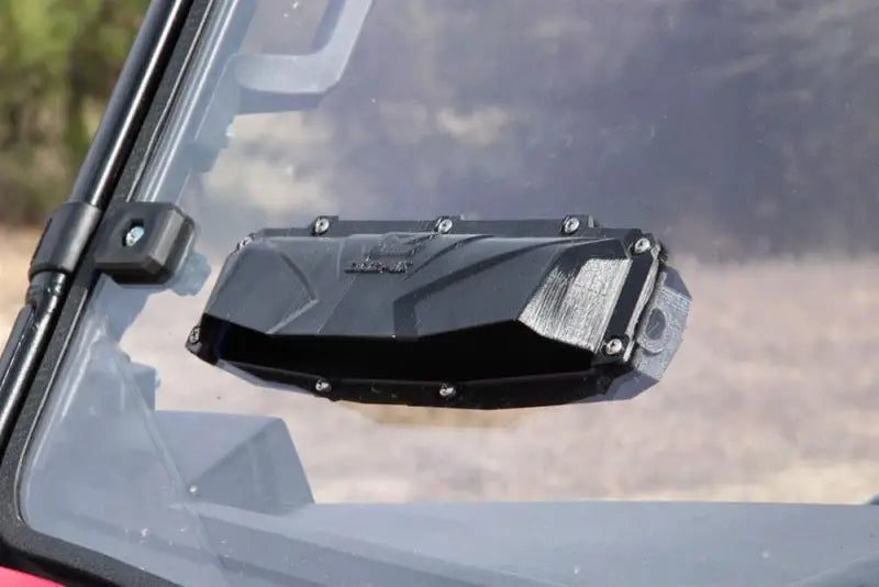 Black angular visor-like device on Seizmik Versa-Vent Windshield HC Poly 25026