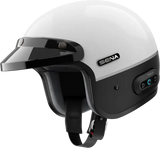 Surge Open Face Helmet W/Mesh Glossy White/Matte Black Md - SENA