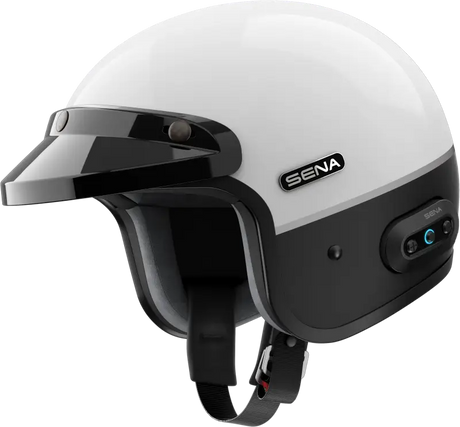 Surge Open Face Helmet W/Mesh Glossy White/Matte Black Md - SENA