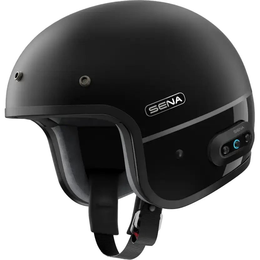 Surge Open Face Helmet W/Mesh Matte Black/Glossy Black Sm - SENA