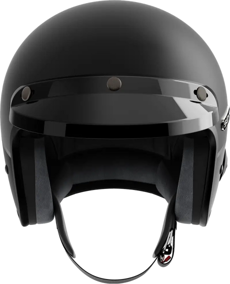 Surge Open Face Helmet W/Mesh Matte Black/Glossy Black Lg - SENA