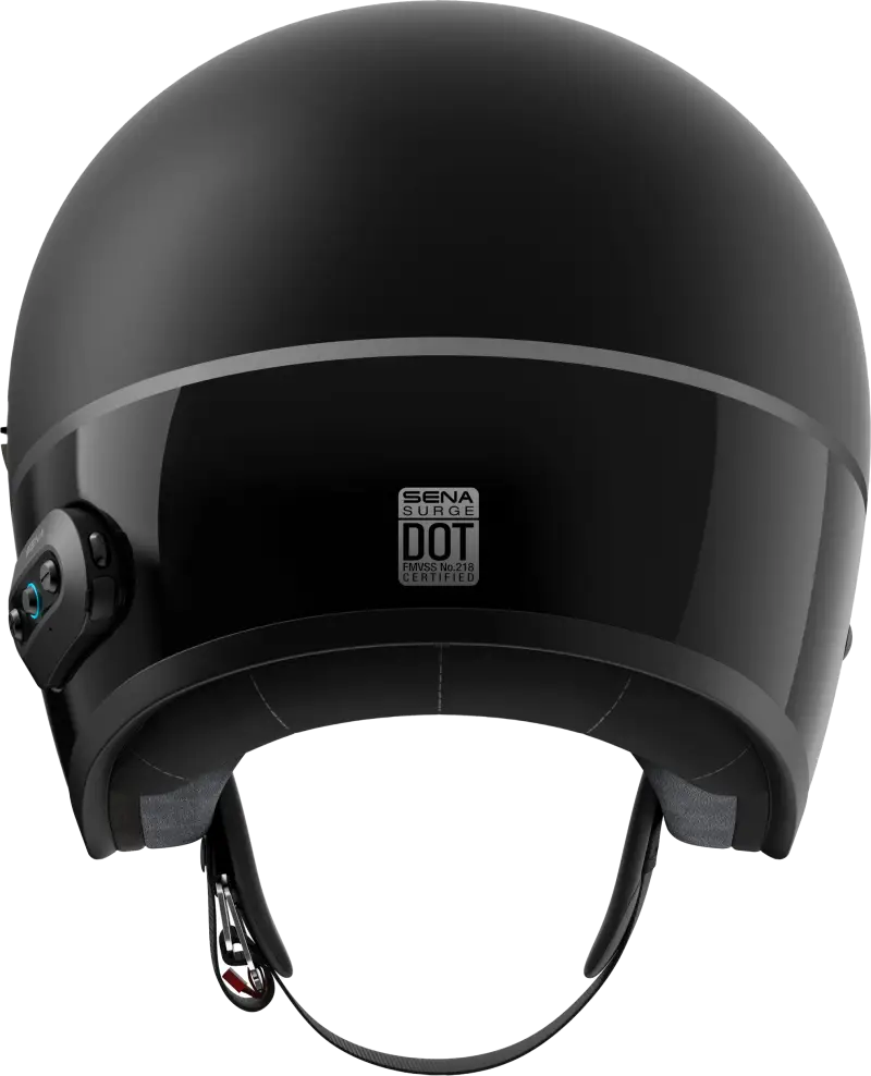Surge Open Face Helmet W/Mesh Matte Black/Glossy Black Lg - SENA