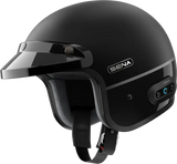 Surge Open Face Helmet W/Mesh Matte Black/Glossy Black Lg - SENA