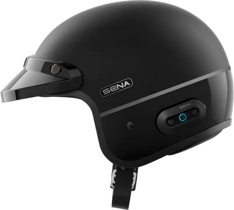 Surge Open Face Helmet W/Mesh Matte Black/Glossy Black Lg - SENA