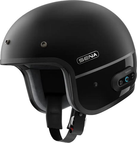 Surge Open Face Helmet W/Mesh Matte Black/Glossy Black Lg - SENA