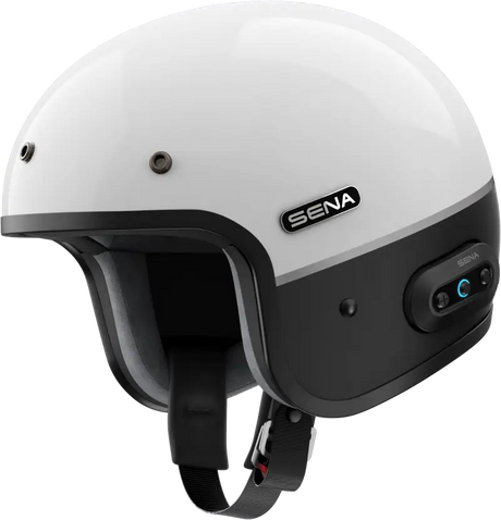 Surge Open Face Helmet W/Mesh Glossy White/Matte Black Xl - SENA
