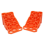 Set of 2 Orange Tri-Lynx Wheel Chocks with Lil’ Lynx Design 00017 - Chock