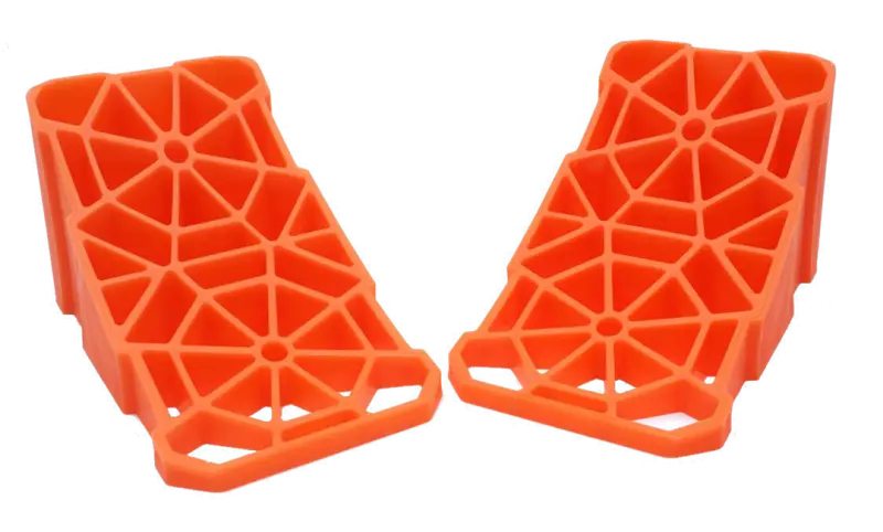Set of 2 Orange Tri-Lynx Wheel Chocks with Lil’ Lynx Design 00017 - Chock