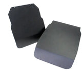 Two dark mud flaps on the SF200-BK Universal Snow Flap for mountain snow trucks