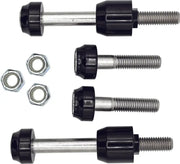 Black and silver rear peg frame mount slider set with nuts for Softail SF80015