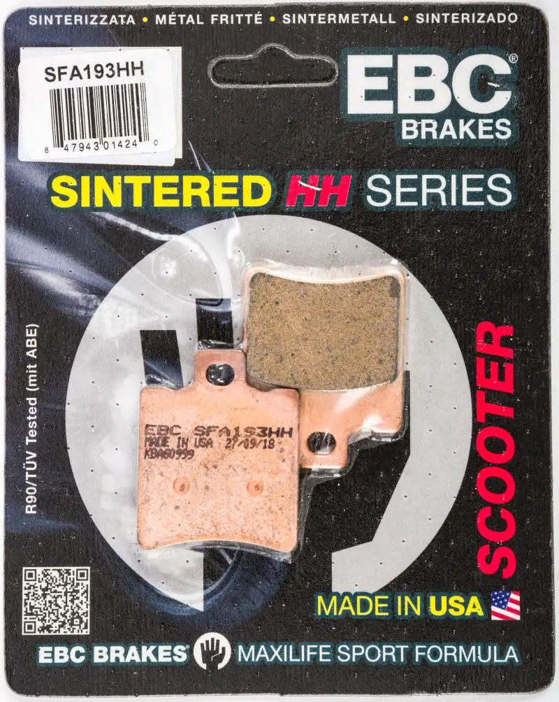 EBC SFA193HH Double H Sintered Brake Pads for scooters offering high performance