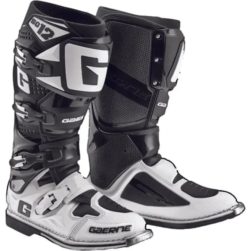 GAERNE Sg 12 Boots Black/White Sz 07 for Powersports
