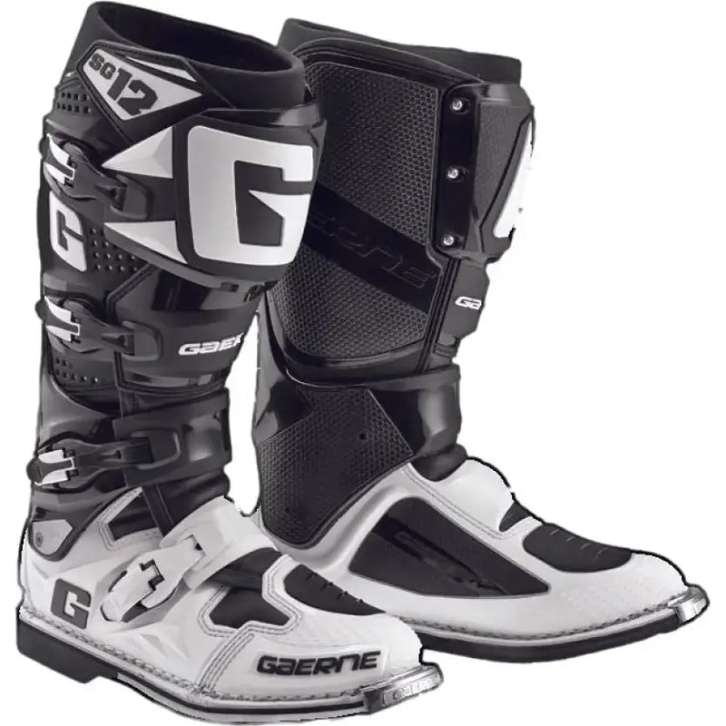 GAERNE Sg 12 Boots Black/White Sz 07 for Powersports