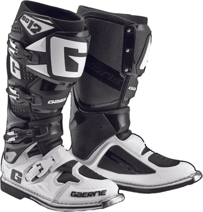 GAERNE Sg 12 Boots Black/White Sz 07 for Powersports