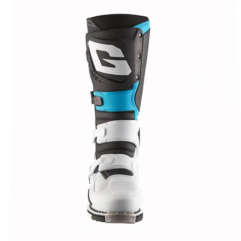 White black and blue motocross boot Sg 22 with guard dual for RV parts & accessories