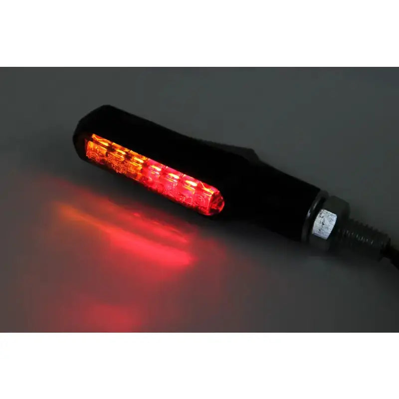 SHIN YO Shorty Fin Ts/Tail/Brake Light Rear Pair Smoked Lens Black for Powersports