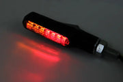 SHIN YO Shorty Fin Ts/Tail/Brake Light Rear Pair Smoked Lens Black for Powersports