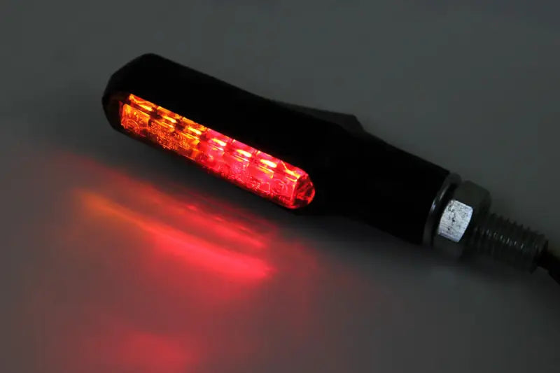SHIN YO Shorty Fin Ts/Tail/Brake Light Rear Pair Smoked Lens Black for Powersports