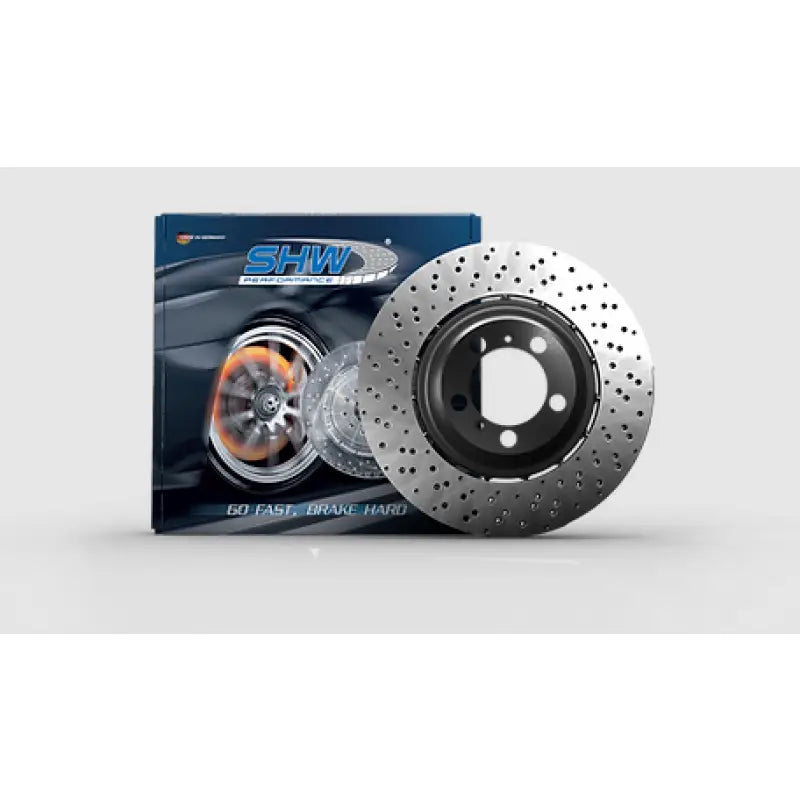 SHW Performance BFL42841 SHW 01-06 BMW M3 3.2L Left Front Cross-Drilled Lightweight Brake Rotor (European Model)