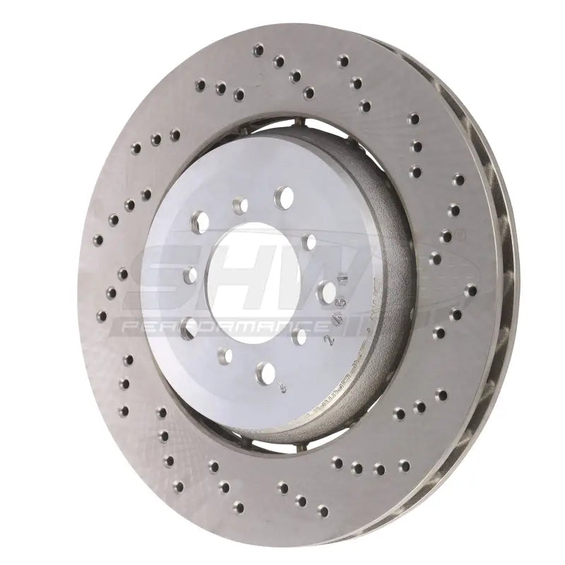 SHW Performance BFR44461 SHW 05-06 BMW M3 3.2L Right Front Cross-Drilled Lightweight Brake Rotor