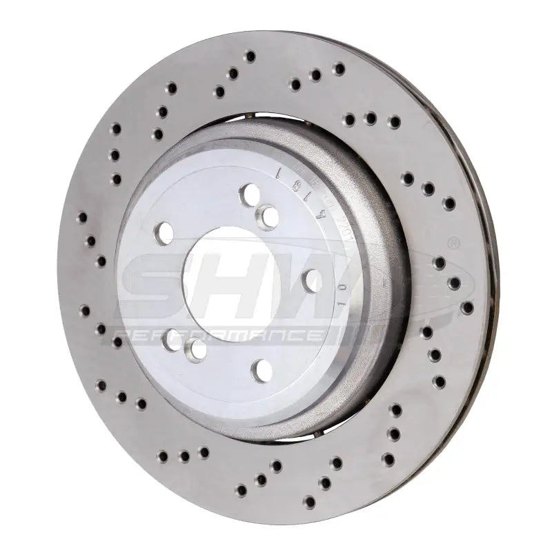 SHW 06-08 BMW Z4 3.2L Left Rear Cross-Drilled Lightweight Brake Rotor (34212282303) - BRL42833