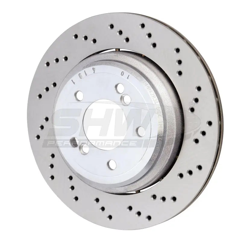 SHW Performance BRR42834 SHW 06-08 BMW Z4 3.2L Right Rear Cross-Drilled Lightweight Brake Rotor (34212282304) - BRR42834