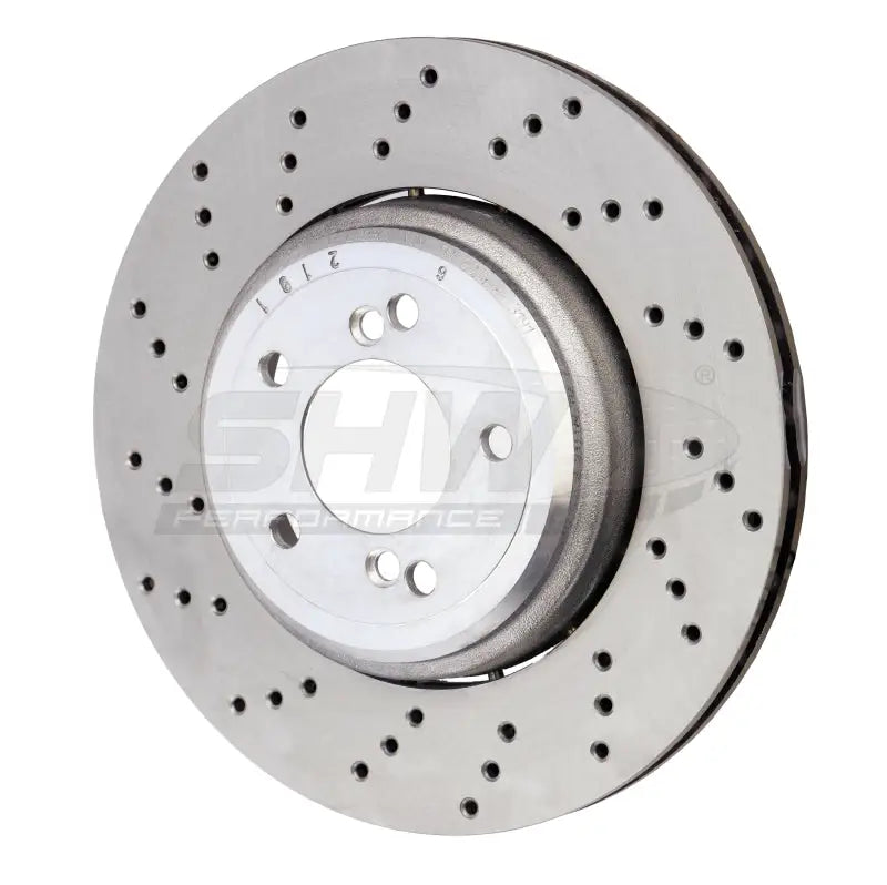 SHW 08-13 BMW M3 4.0L Left Rear Cross-Drilled Lightweight Brake Rotor (34212283803) - BRL42853