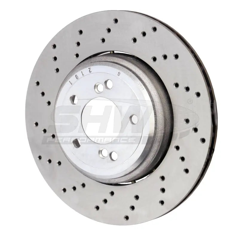 SHW Performance BRL42853 SHW 08-13 BMW M3 4.0L Left Rear Cross-Drilled Lightweight Brake Rotor (34212283803) - BRL42853