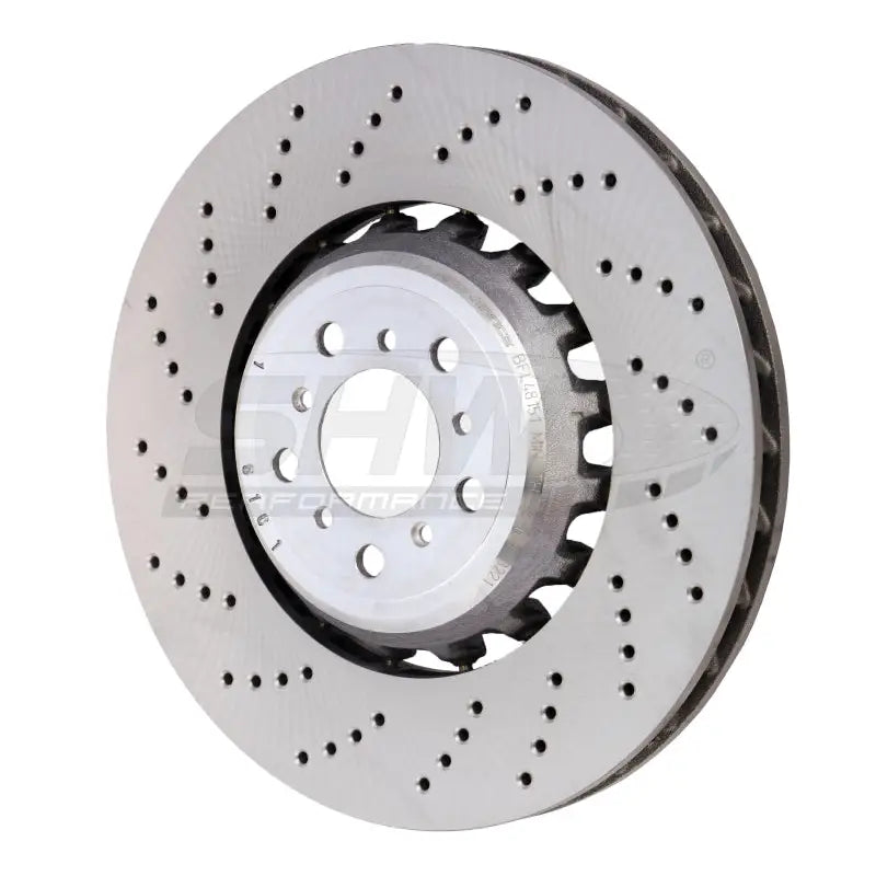 SHW Performance BFL48151 SHW 13-16 BMW M5 4.4L Left Front Cross-Drilled Lightweight Brake Rotor (34112284101) - BFL48151