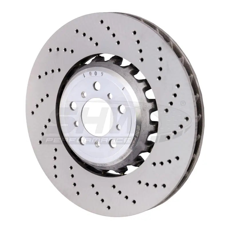 SHW Performance BFR48161 SHW 13-16 BMW M5 4.4L Right Front Cross-Drilled Lightweight Brake Rotor (34112284102) - BFR48161