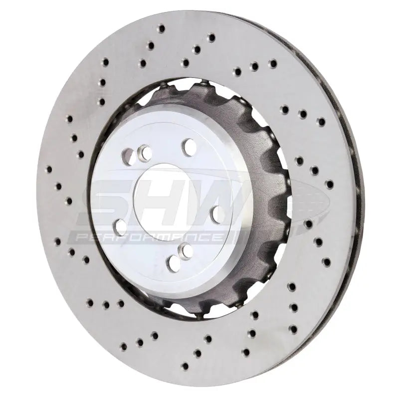 SHW Performance BRL44811 SHW 15-18 BMW M3 3.0L Left Rear Cross-Drilled Lightweight Brake Rotor (34212284811) - BRL44811