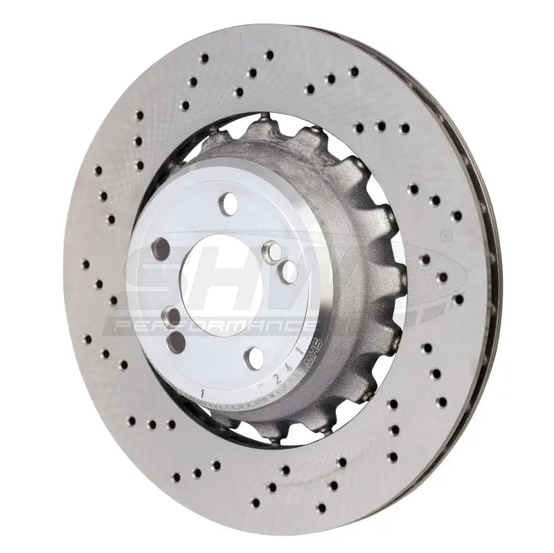 SHW 15-18 BMW X5 M 4.4L Left Rear Cross-Drilled Lightweight Brake Rotor (34212284903) - BRL48503