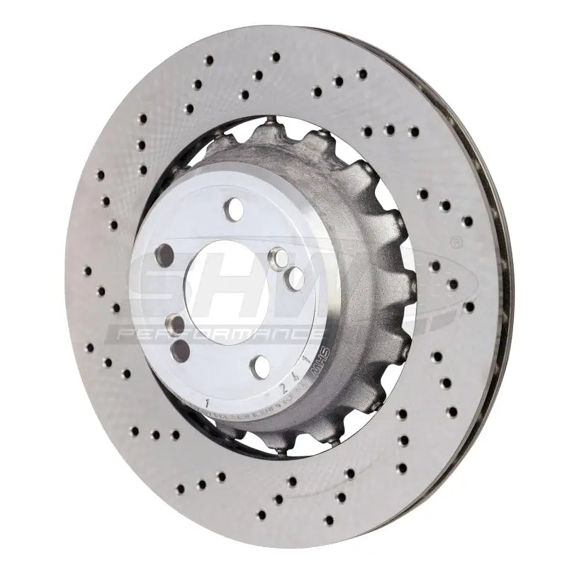 SHW Performance BRL48503 SHW 15-18 BMW X5 M 4.4L Left Rear Cross-Drilled Lightweight Brake Rotor (34212284903) - BRL48503