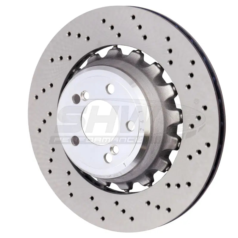 SHW Performance BRR48504 SHW 15-18 BMW X5 M 4.4L Right Rear Cross-Drilled Lightweight Brake Rotor (34212284904) - BRR48504